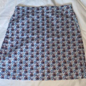 Patterned J. Crew mini skirt